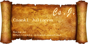 Csanki Julianna névjegykártya
